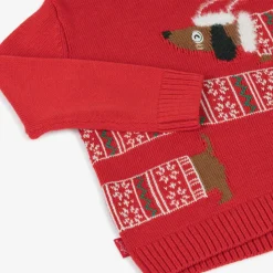 Red Knitted Festive Dog Sweater