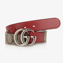 Red Leather GG Belt