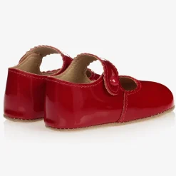Red Leather Pre-Walker Shoes