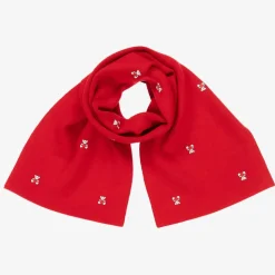 Red Mini Bear Merino Wool Scarf (132cm)