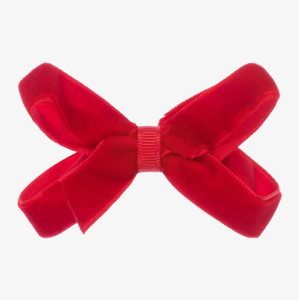 Red Velvet Bow Clip (7cm)