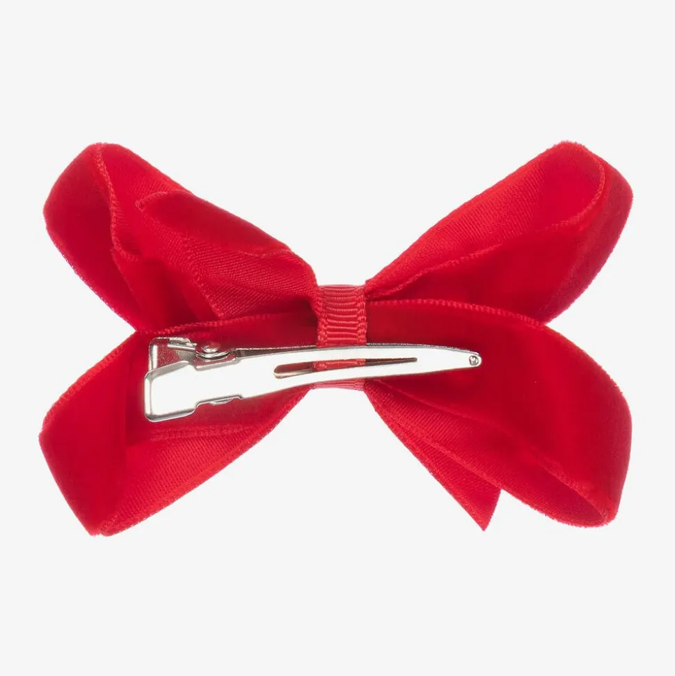 Red Velvet Bow Clip (7cm)