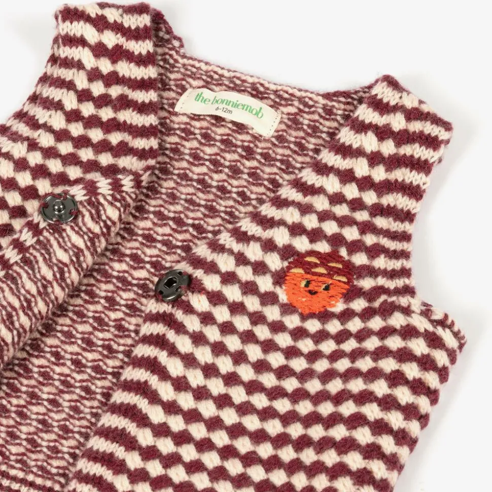 Red Wool & Organic Cotton Waistcoat