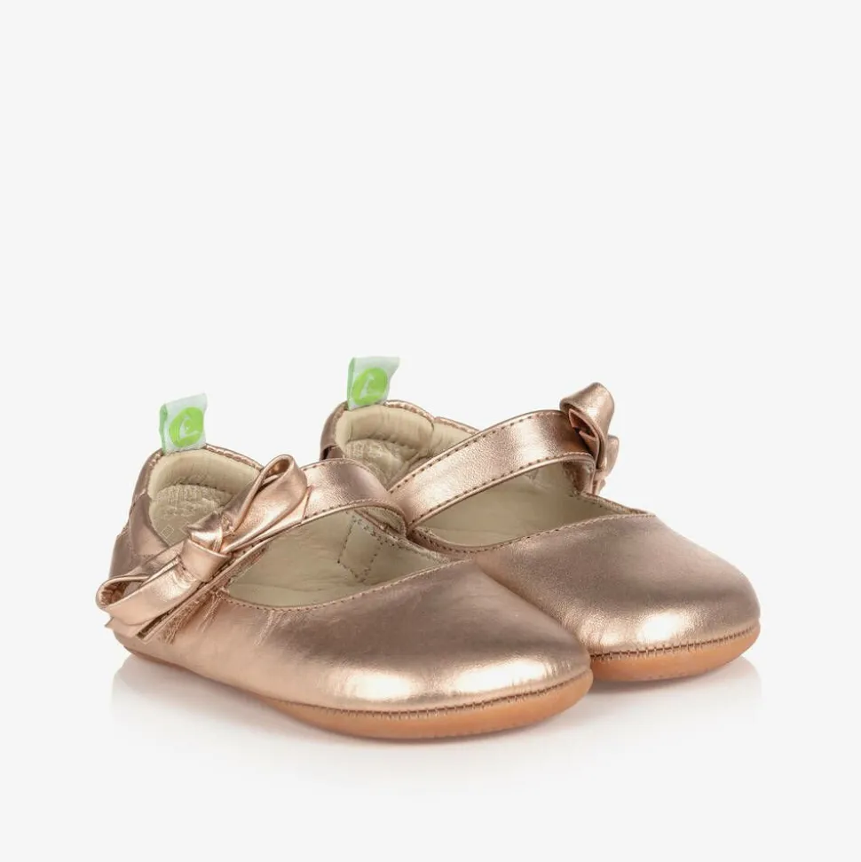 Rose Gold Leather Baby Shoes