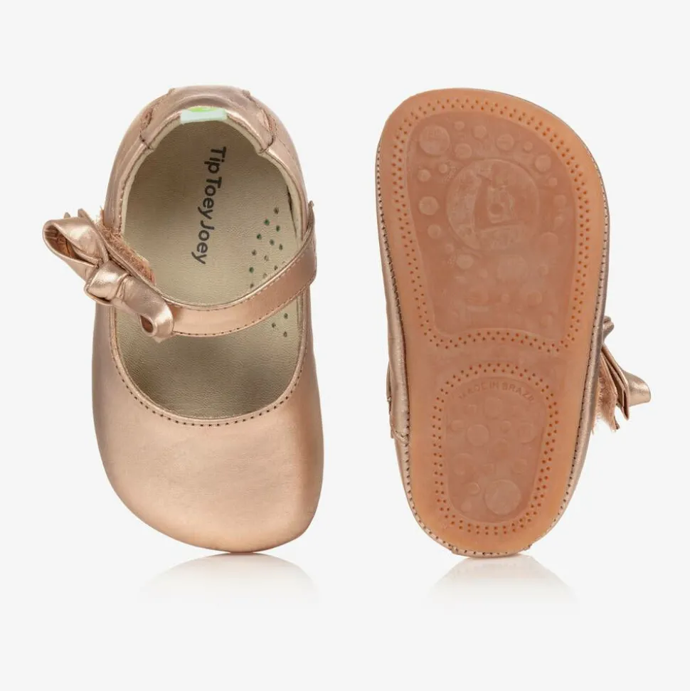Rose Gold Leather Baby Shoes