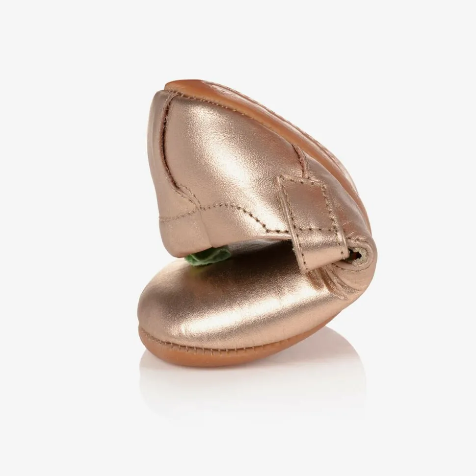Rose Gold Leather Baby Shoes
