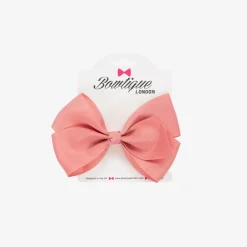 Rose Pink Bow Hair Clip (10cm)