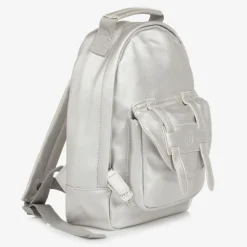 Silver Faux Leather Mini Backpack (27cm)