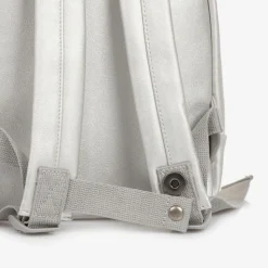 Silver Faux Leather Mini Backpack (27cm)