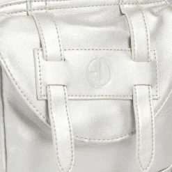 Silver Faux Leather Mini Backpack (27cm)