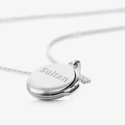 Silver Personalised Oval Locket (41cm)