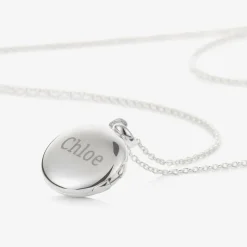 Silver Personalised Round Locket (38cm)
