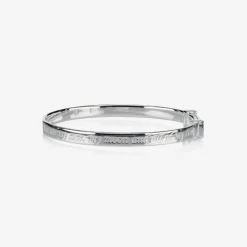 Sterling Silver Engraved Luna Bangle