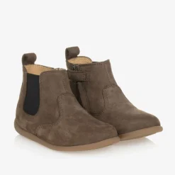Taupe Brown Leather First Walker Boots