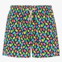 Teen Blue Gummy Bear Print Swim Shorts