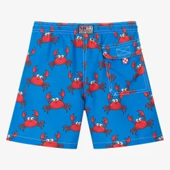 Teen Boys Blue Crab Print Swim Shorts