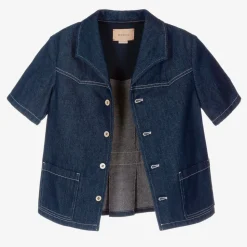 Teen Boys Blue Denim Logo Jacket