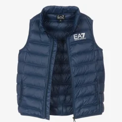Teen Boys Blue Down Logo Gilet