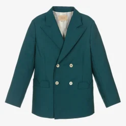 Teen Boys Blue Wool Square G Blazer