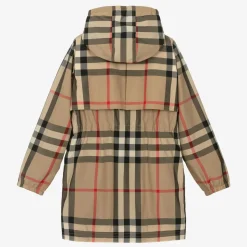 Teen Girls Archive Beige Oversized Check Coat