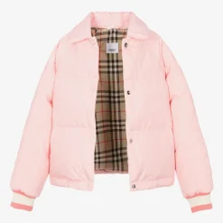 Teen Girls Pink Down Padded Puffer Jacket