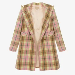 Teen Girls Pink Wool Coat