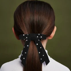 Velvet Bow Hair Clip (10cm)