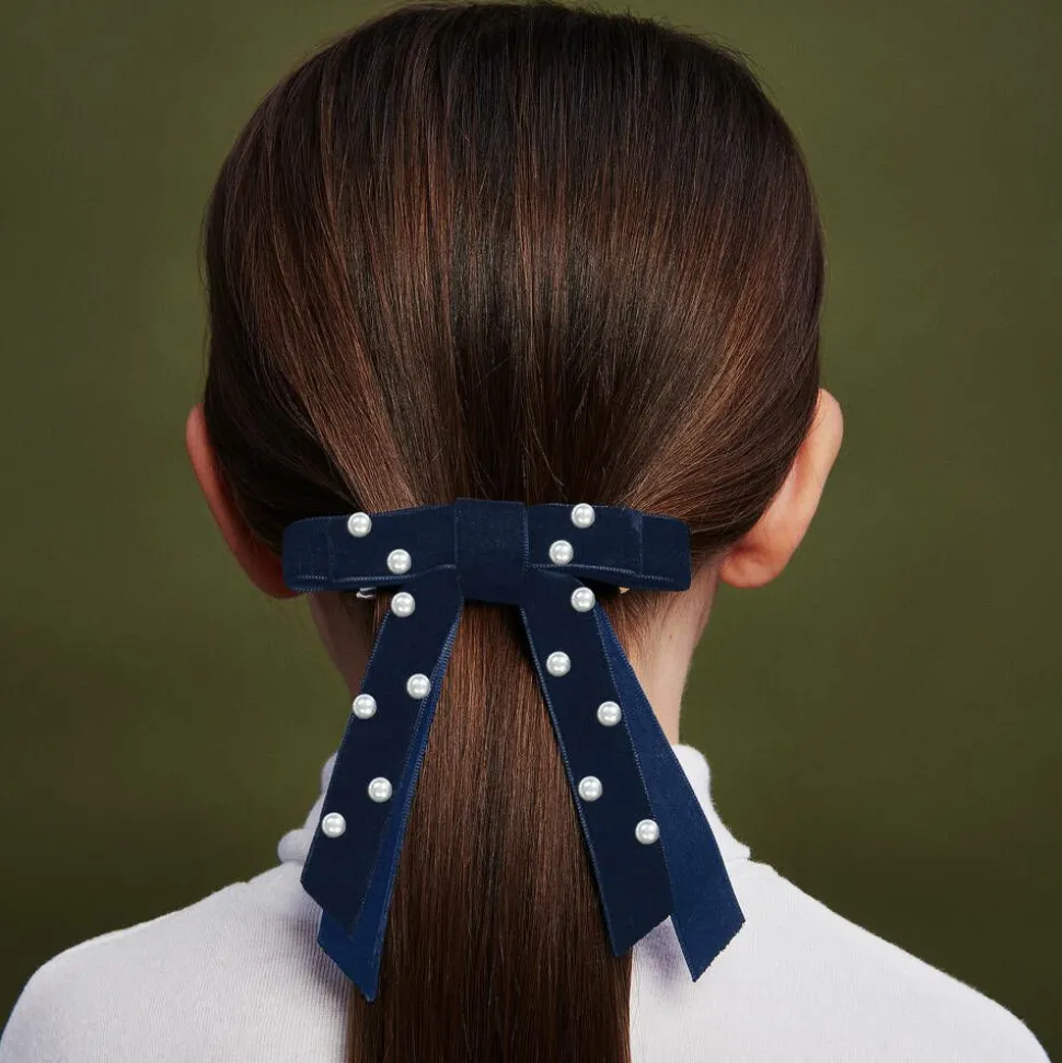 Velvet Bow Hair Clip (10cm)
