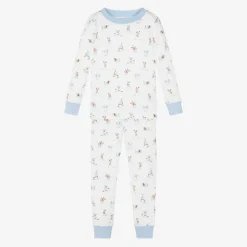 White & Blue Cotton Playground Pups Pyjamas