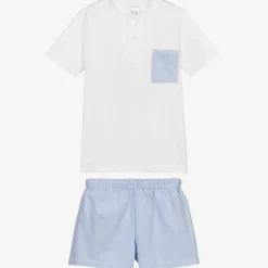 White & Blue Short Pyjamas