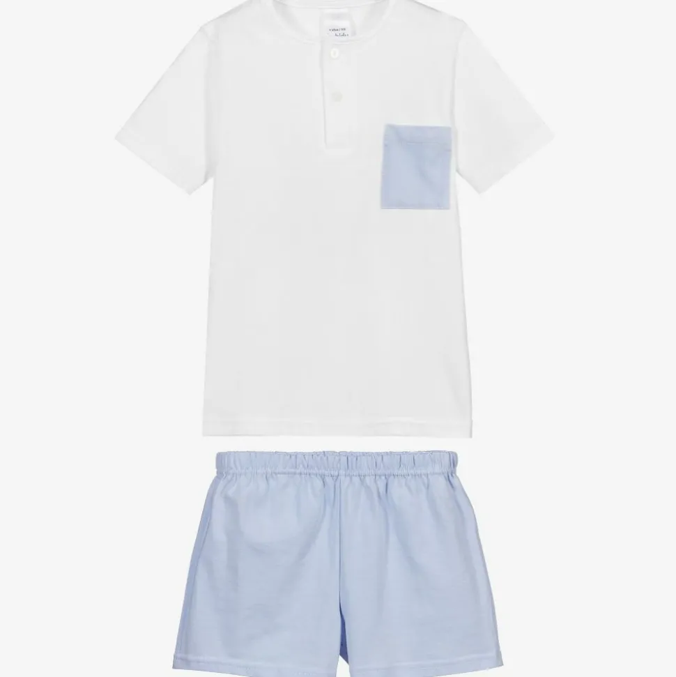 White & Blue Short Pyjamas