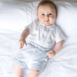 White & Blue Shorts Set