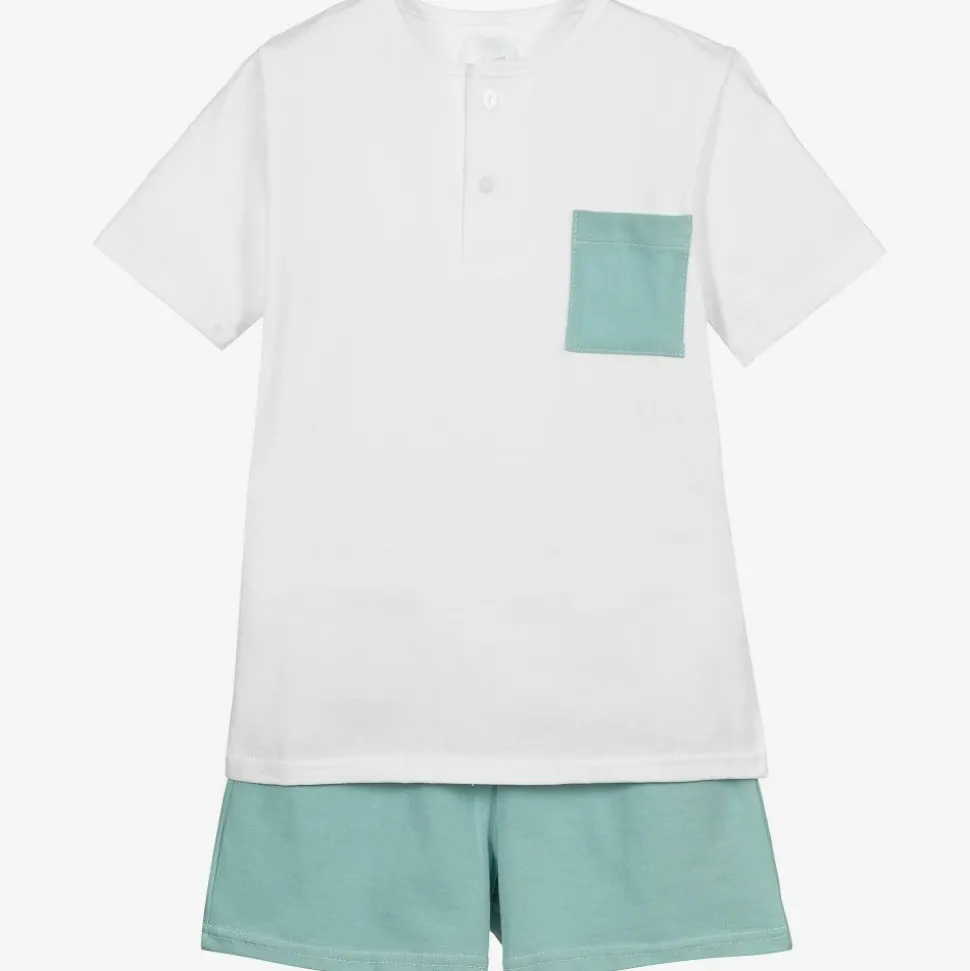 White & Green Short Pyjamas