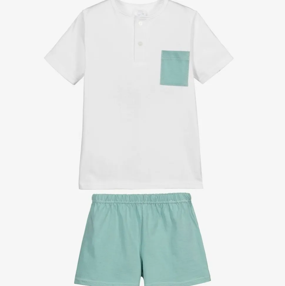 White & Green Short Pyjamas