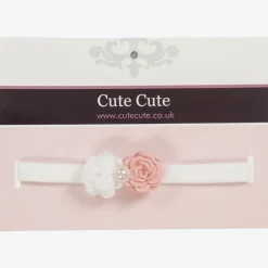 White & Pink Floral Headband