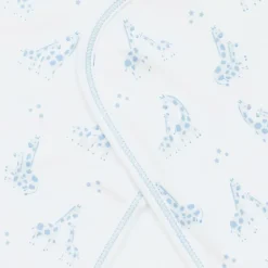 White & Blue Giraffe Glee Pima Cotton Blanket (73cm)
