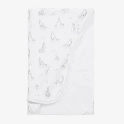 White & Grey Giraffe Glee Pima Cotton Blanket (73cm)