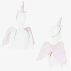 White & Pink Sequin Unicorn Costume