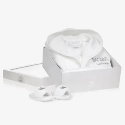 White Bathrobe Baby Gift Set