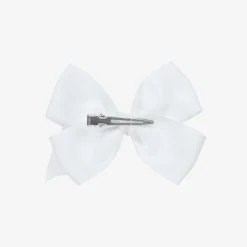 White Bow Hair Clip (10cm)