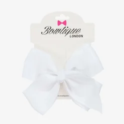 White Bow Hair Clip (10cm)