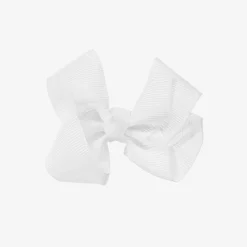 White Bow Hair Clip (7cm)