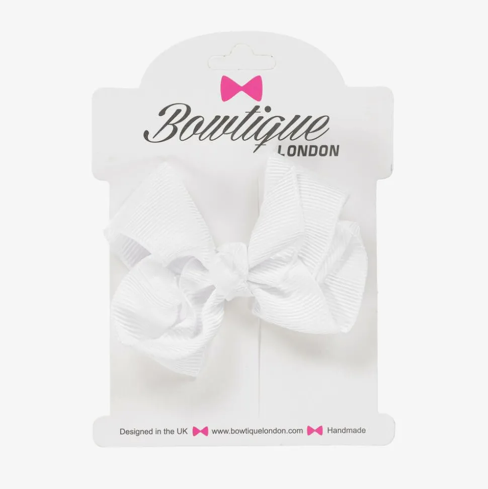 White Bow Hair Clip (7cm)