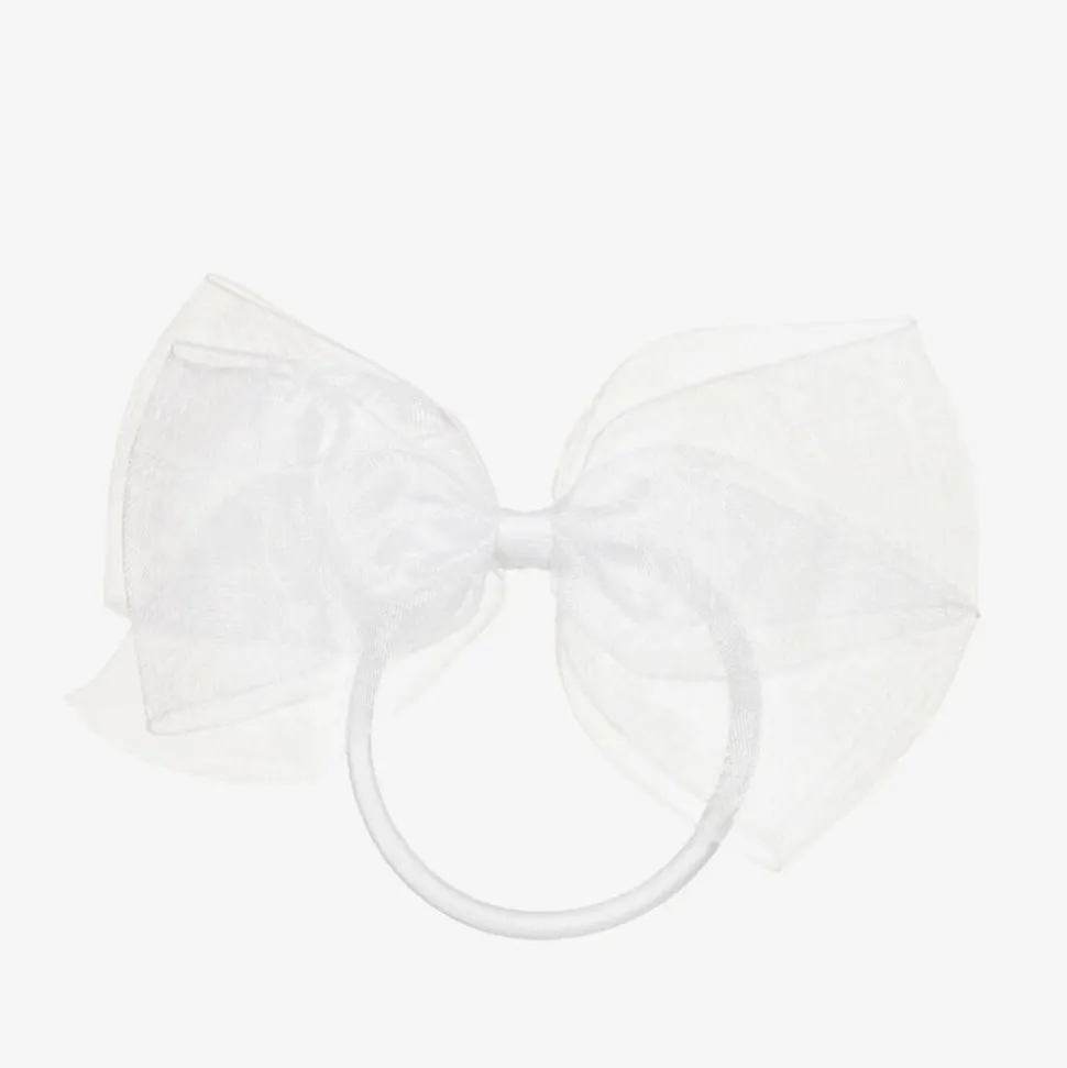 White Bow Hair Elastic (12cm)