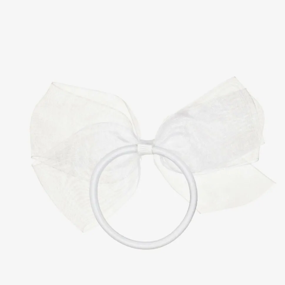 White Bow Hair Elastic (12cm)