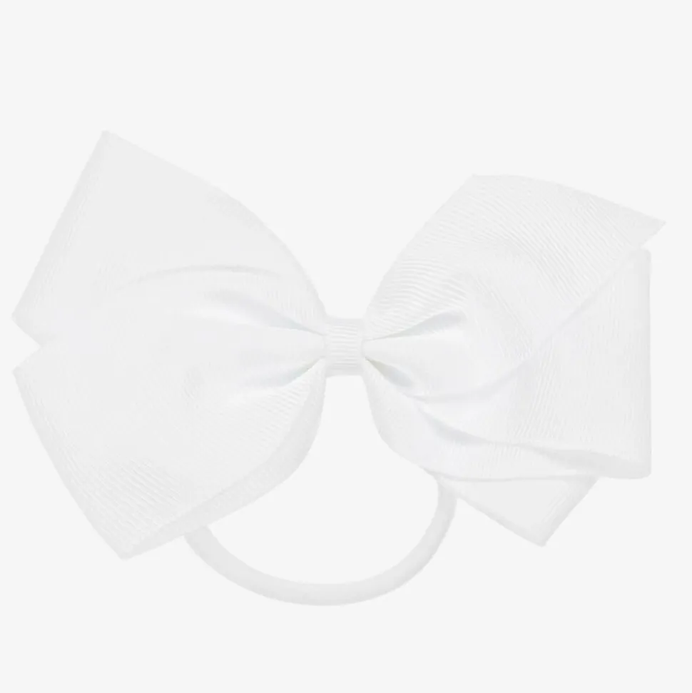 White Bow Hair Elastic (12cm)
