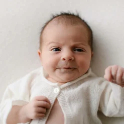 White Cashmere Knitted Baby Cardigan