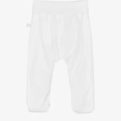 White Cotton Baby Trousers