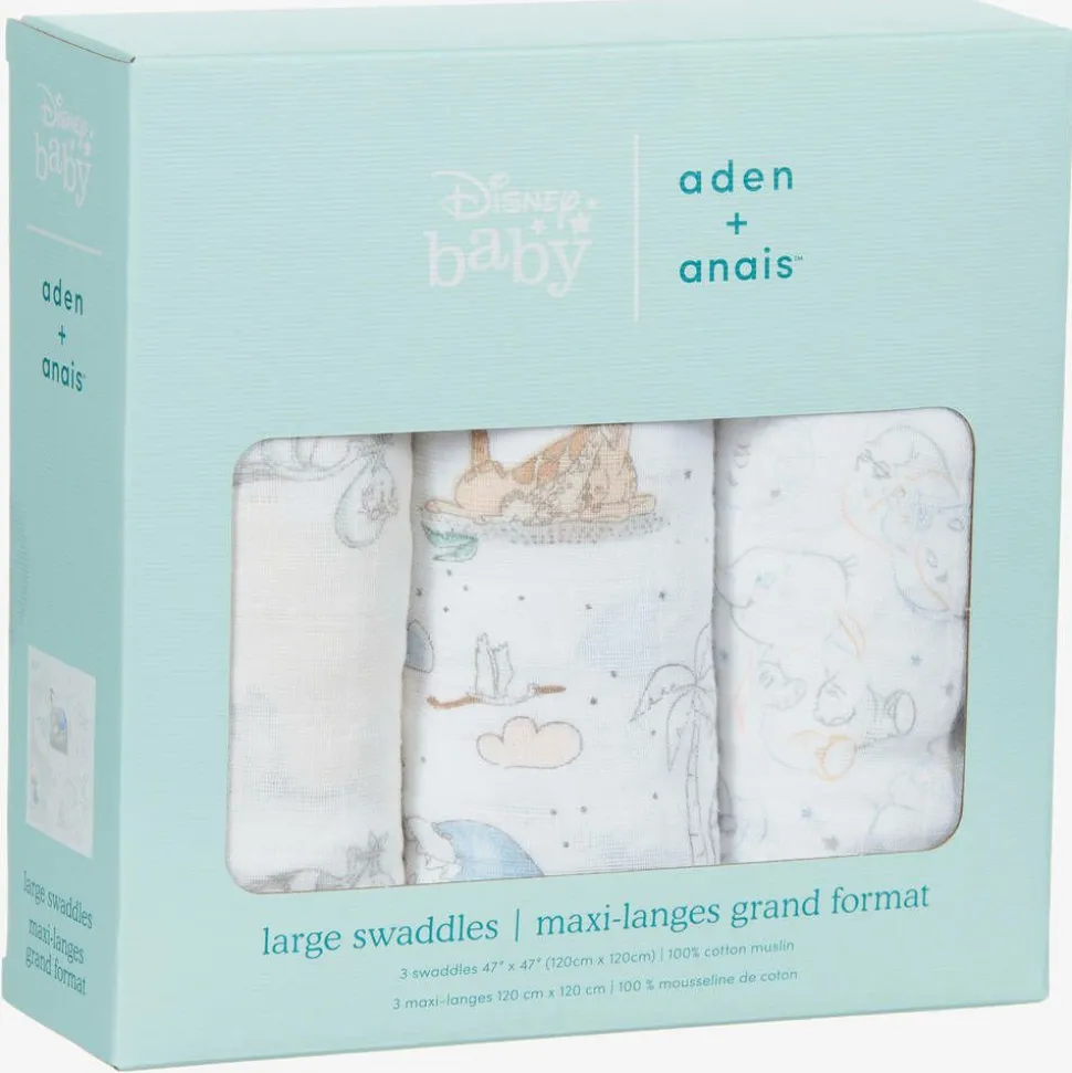 White Cotton Disney Swaddles (3 Pack)