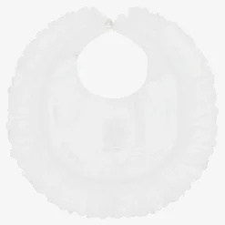 White Cotton Embroidered Bib